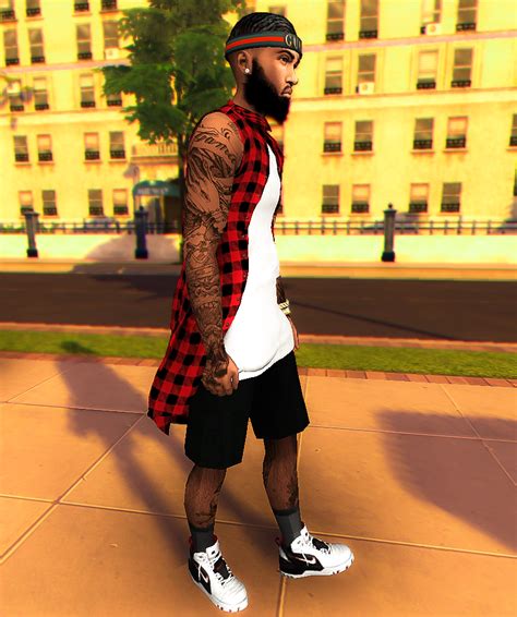 Sims 4 Realistic Create A Sim Male Streetwear Lookbook Cc Links Black