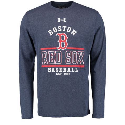 under armour boston red sox navy tri blend performance long sleeve t shirt