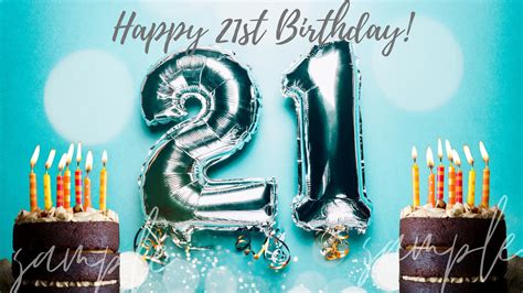 Happy 21st Birthday Zoom Virtual Background Happy Birthday Etsy