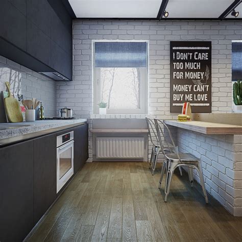 White Brick Kitchen Interior Design Ideas