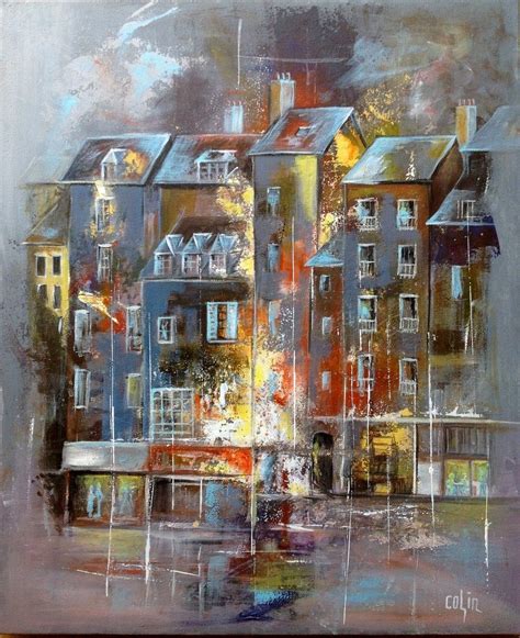 Peinture Abstrait Automne Honfleur X Acrylique Sur Toile De Lin