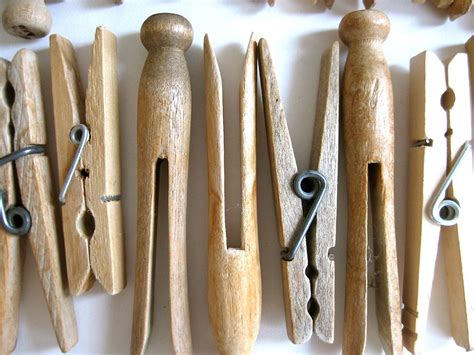 36 Vintage Wood Clothespins Variety Of Clothes Pins Clip Style