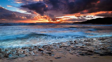 Water Sunsets Ocean Clouds Landscapes Hawaii Shore Scenic Skyscapes