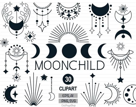 Moon And Stars Png Celestial Svg Moon Clip Art Stars Clip Art Moon And