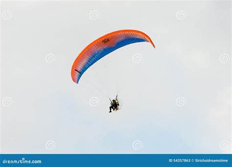 Paraglider Flying Over A Blue Sky Editorial Stock Photo Image Of