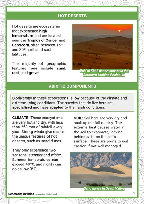 Hot Deserts Gcse Geography Resources And Revision Notes