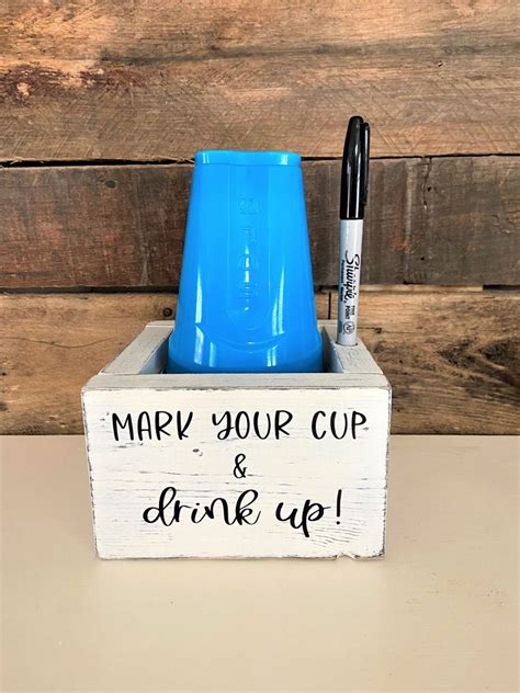 Solo Cup Holder Mark Your Cup And Drink Up Wood Box Cup Etsy