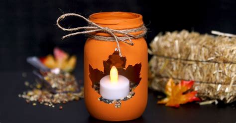 Diy This Easy To Make Autumn Leaf Mason Jar Candle Holder