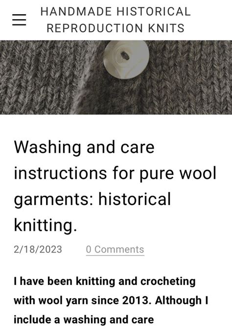 A Knitted Sweater With The Words Washing And Care Instructions For