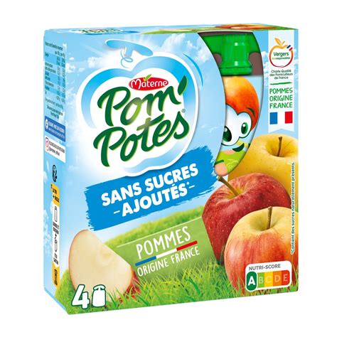 Pom Potes Gourdes Pomme Sans Sucre Ajout X G Pas Cher Auchan Fr