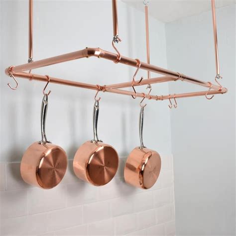 Keep pans close at hand with these ceiling mounted pot racks. Copper Ceiling Pot and Pan Rack, Various Sizes Available ...