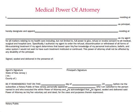 Free 7 Sample Medical Power Of Attorney Forms In Pdf