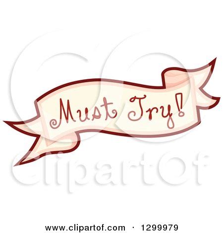 Clipart of a Must Try Food Banner - Royalty Free Vector Illustration by