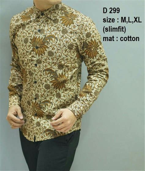 Cam kết 100% chính hãng. Jual Baju Kemeja Batik Slimfit Pria Lengan Panjang D297 ...