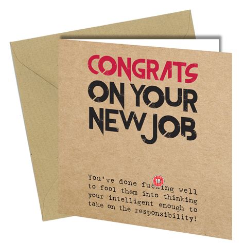 615 New Job Greeting Card Congratulations On Your New Job Funny Joke