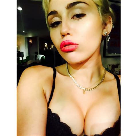 Breast In Show From Miley Cyrus Sexy Selfies E News