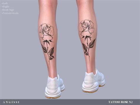 Sims 4 Rose N2 Tattoo By Angissi At Tsr Cc The Sims