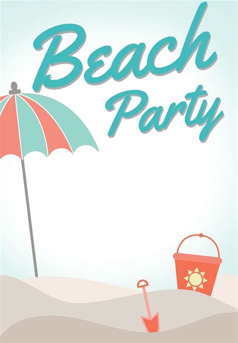 Sandcastle Free Pool Party Invitation Template Greetings Island