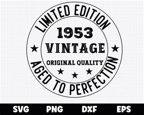 70th Birthday Svg Aged To Perfection Svg Vintage 1953 Svg Etsy
