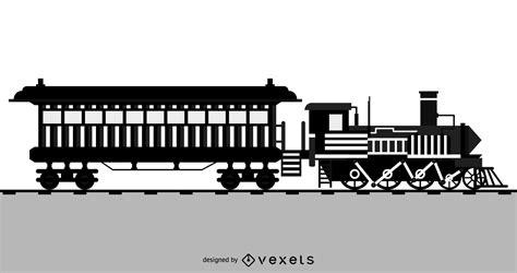 Black And White Locomotive Vector Vector Download