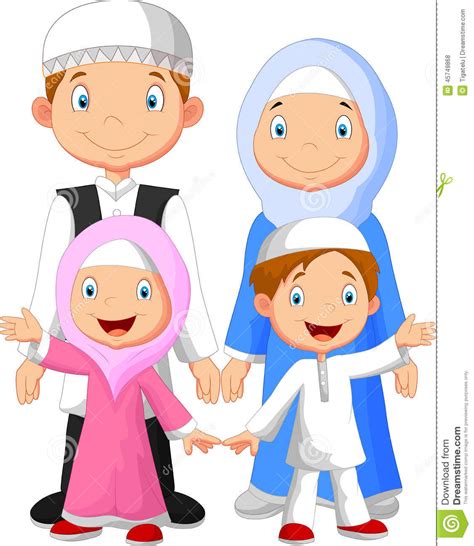 Gambar Kartun Keluarga Muslim Bahagia Terbaru