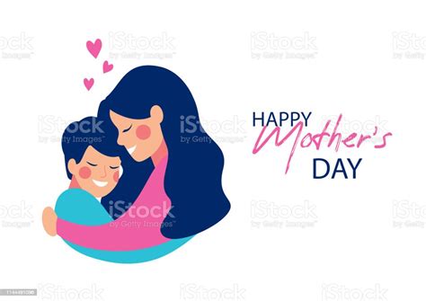 Young Mother Embracing Her Son With Love Stock Illustration Download