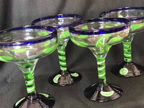 Excited To Share This Item From My Etsy Shop Vintage Margarita Glasses Hand Painted Festive