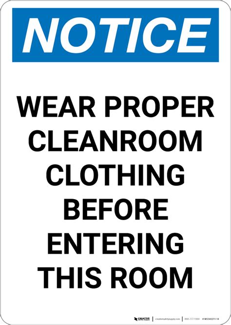 Cleanroom Signs Creative Safety Supply