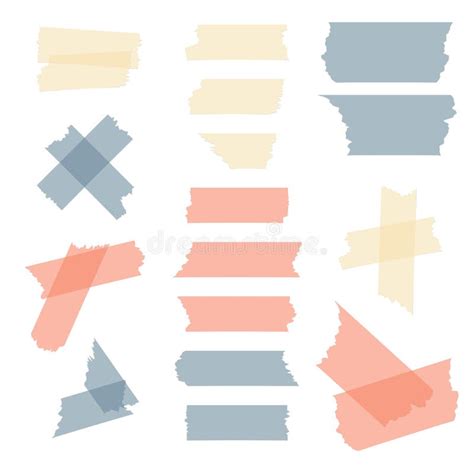 Colorful Adhesive Tape Masking Pieces Vector Set Stock Vector
