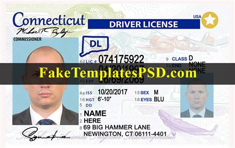 Connecticut Driver License Template Psd 2024