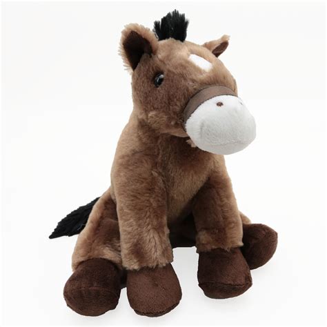 10 Inch Zoo Animal Plush Stuffed Toy Brown Horse
