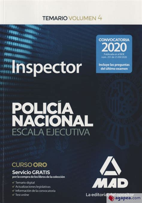 INSPECTOR DE POLICIA NACIONAL. TEMARIO VOLUMEN 4 - 9788414240441