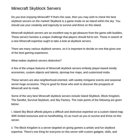 Minecraft Skyblock Serversmhadm.pdf.pdf | DocDroid