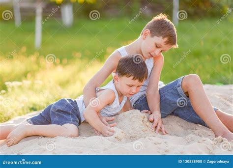 Portrait Of Two Boys In The Summer Stock Photo Image Of Friendship