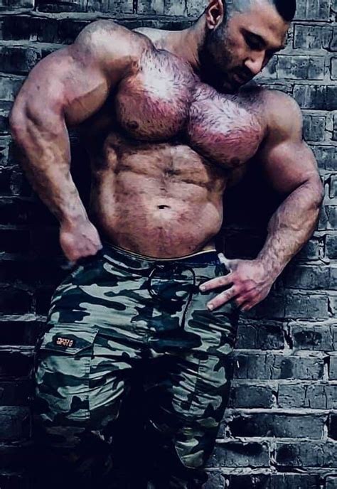 Male Bear Camo Men Big Muscles Guy Drawing Muscular Men Camouflage