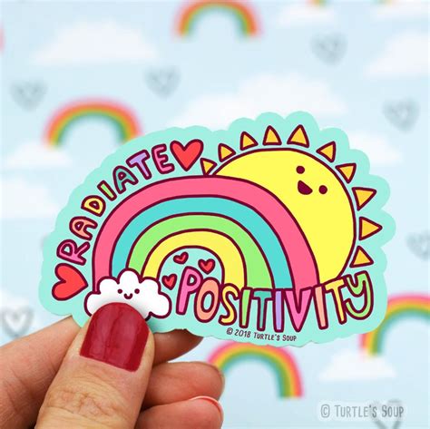 Positivity Sticker Cute Vinyl Stickers For Laptops Car Etsy Happy