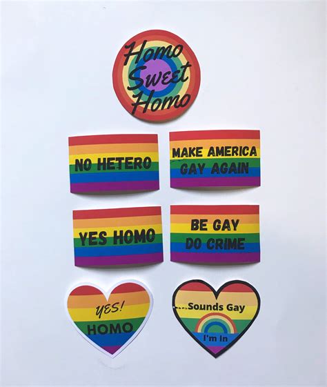 Gay Pride Stickers Lgbtq Stickers Rainbow Stickers Pride Etsy
