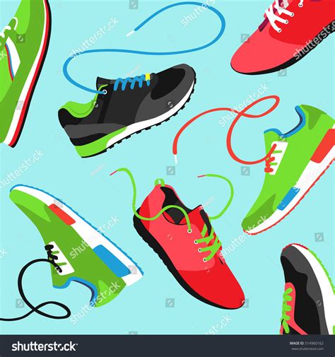Running Shoes Sport Shoes Sneakers Vector Stock Vector Royalty Free