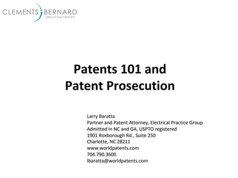 Patents 101 And Patent Prosecution Overview And Costs Ppt