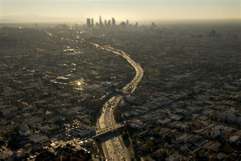 Birds Eye View Of City Los Angeles Highway Road Aerial View Hd