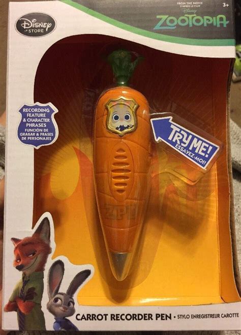Disney Store Zootopia Judy Hopps Carrot Recorder Pen Toy New In Box
