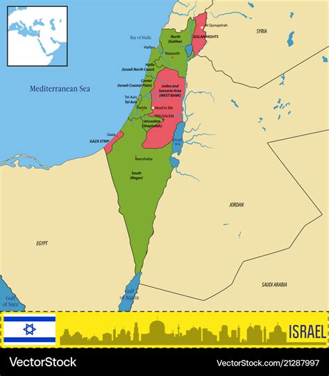 Israel Map Royalty Free Vector Image Vectorstock