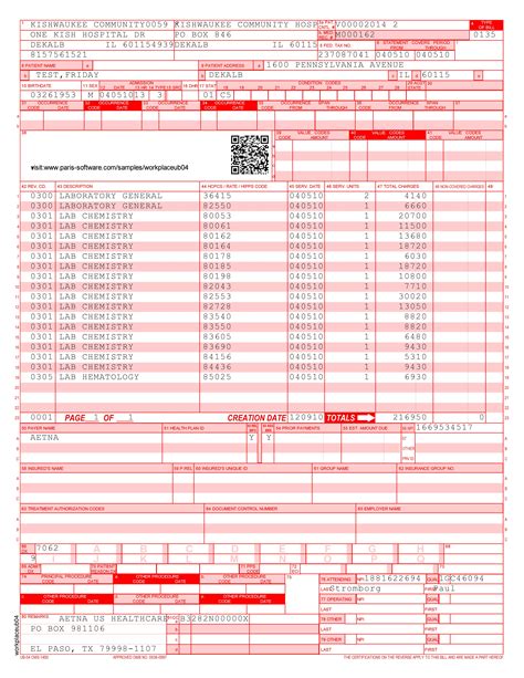 Example Of Ub 04 Form Filled Out Form Example Download