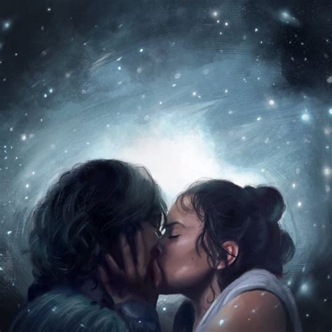 rey and kylo a dyad in the force kiss digital art poster etsy australia