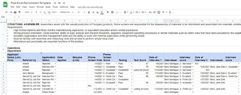 Free Applicant Tracking Spreadsheet Use Excel For Recruitment