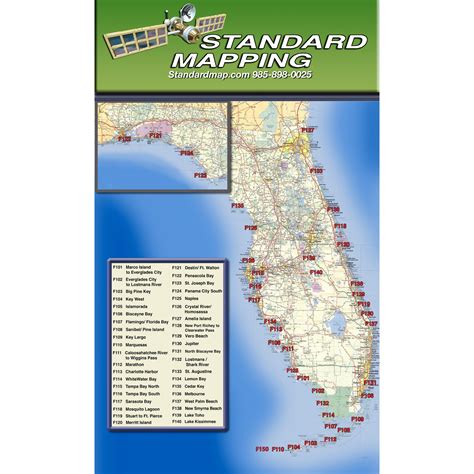 Standard Map® Mf118 Mosquito Lagoon Florida Laminated Map