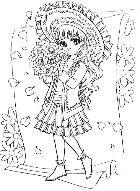 Anime Christmas Girl Coloring Pages ~ Anime Girl