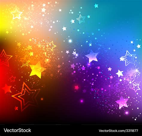 Rainbow Background With Stars Royalty Free Vector Image