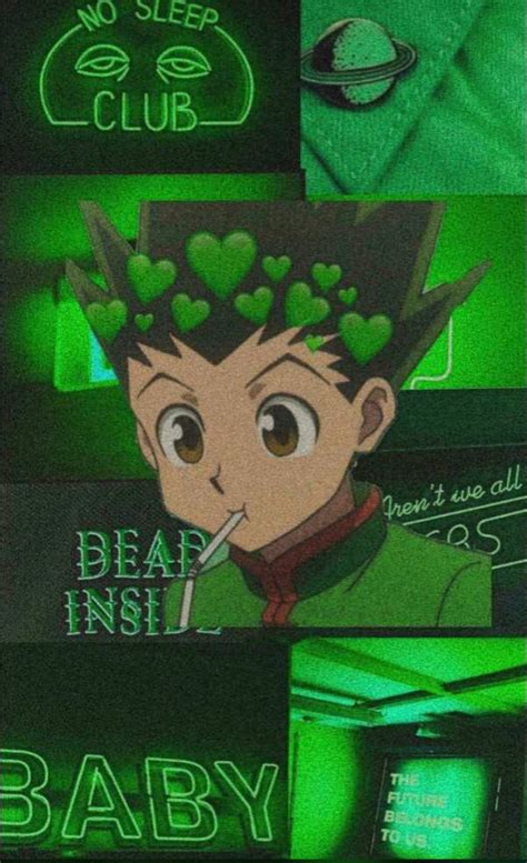 Gon 💚 Anime Wallpaper Iphone Dark Green Aesthetic Green Aesthetic