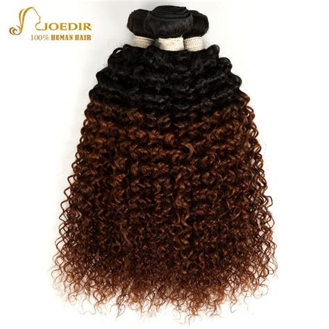 Joedir Brazilian Afro Kinky Curly Hair Ombre Human Hair Bundles 3 Or 4